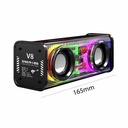 V8 10W 1800mAh Wireless Stereo Speaker TWS Transparent Mecha Stereo BT 5.0 Colorful Light