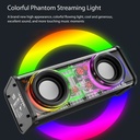 V8 10W 1800mAh Wireless Stereo Speaker TWS Transparent Mecha Stereo BT 5.0 Colorful Light
