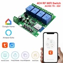 Tuya RF 433Mhz WIFI Smart 4CH Receiver Module Wireless Remote Timing Voice Control Remote Control Switch AC DC 7-32V