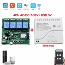 Tuya RF 433Mhz WIFI Smart 4CH Receiver Module Wireless Remote Timing Voice Control Remote Control Switch AC DC 7-32V