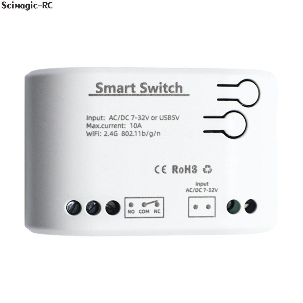eWeLink Smart Wifi RF 433Mhz Relay Module On Off Controller 1CH 7-32V 10A Remote Control Light Switch