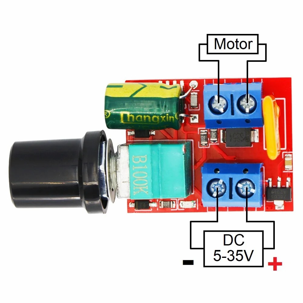 5A Voltage Regulator Mini PWM DC Motor Speed Controller 3V-35V 90W Speed Regulator Control Switch LED Dimmer