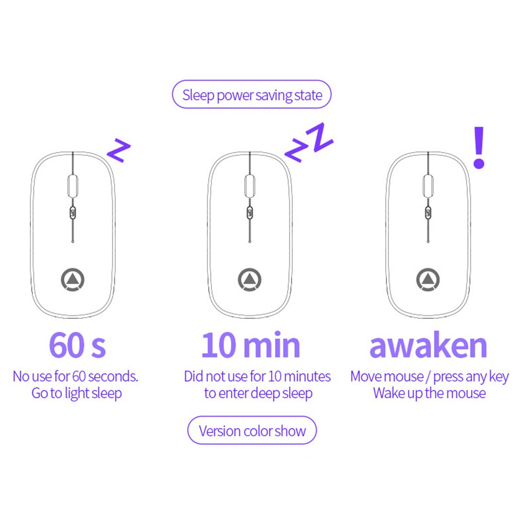 A2 Slim 2.4G Wireless Mouse Quiet Silent Ergonomic Mouse USB Rechargeable Optical Computer Mice