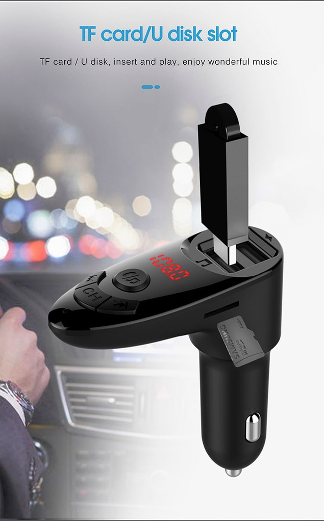 Car MP3 player Bluetooth hands-free dual USB with remote control TF card Bluetooth 5.0 multi-function receiver