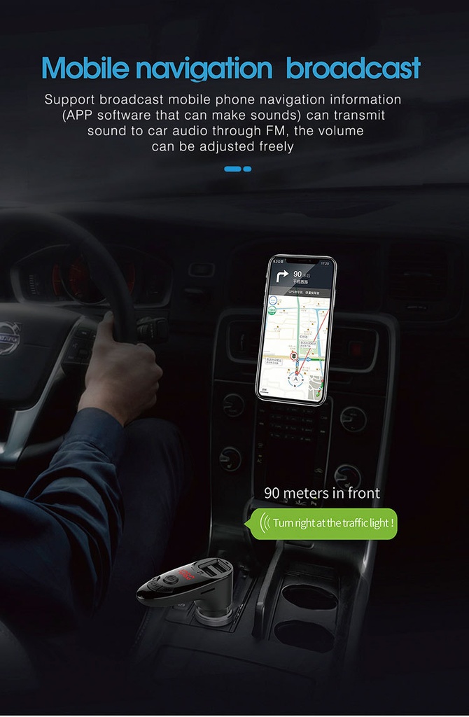 Car MP3 player Bluetooth hands-free dual USB with remote control TF card Bluetooth 5.0 multi-function receiver