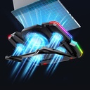 Coolcold Gaming Laptop Cooler 5 Fans 2 USB Ports With RGB Light HD Display Laptop Cooling Pad Adjustable Notebook Cooler Stand For 14-17inch