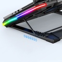 Coolcold Gaming Laptop Cooler 5 Fans 2 USB Ports With RGB Light HD Display Laptop Cooling Pad Adjustable Notebook Cooler Stand For 14-17inch