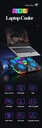 Coolcold Gaming Laptop Cooler 5 Fans 2 USB Ports With RGB Light HD Display Laptop Cooling Pad Adjustable Notebook Cooler Stand For 14-17inch