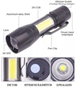 aluminum alloy USB charging led mini telescopic zoom COB glare flashlight
