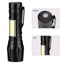 aluminum alloy USB charging led mini telescopic zoom COB glare flashlight