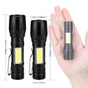 aluminum alloy USB charging led mini telescopic zoom COB glare flashlight