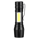 aluminum alloy USB charging led mini telescopic zoom COB glare flashlight