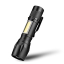 aluminum alloy USB charging led mini telescopic zoom COB glare flashlight
