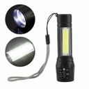 aluminum alloy USB charging led mini telescopic zoom COB glare flashlight