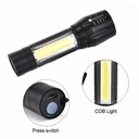aluminum alloy USB charging led mini telescopic zoom COB glare flashlight