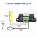 DC 12V 24V 6A Automatic Adjustable PIR Motion Sensor Light Switch Module for LED Strip Light Lamp