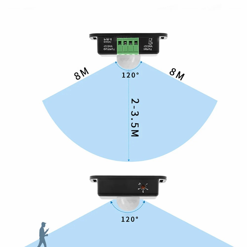 DC 12V 24V 6A Automatic Adjustable PIR Motion Sensor Light Switch Module for LED Strip Light Lamp