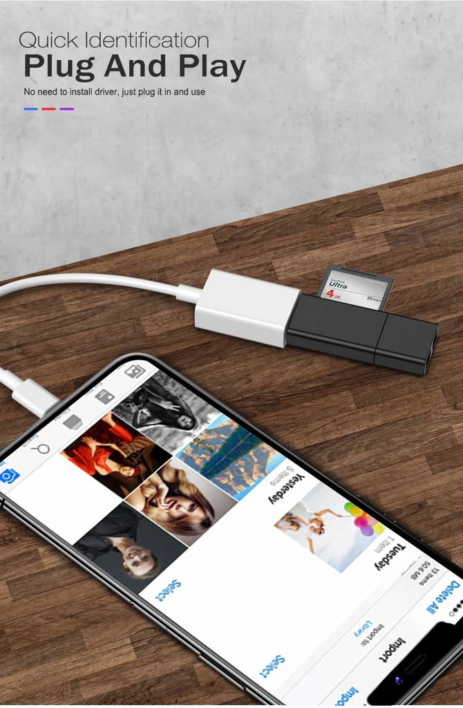 Apple OTG adapter cable adapter Lightning to USB3.0 camera electronic keyboard mobile phone converter