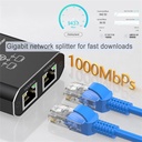 Rj45 Splitter 1 To 2/3/4 out 1000M Gigabit Ethernet Splitter Extender Adapter Rj45 LAN Connector Coupler for PC Laptop TV Box Router