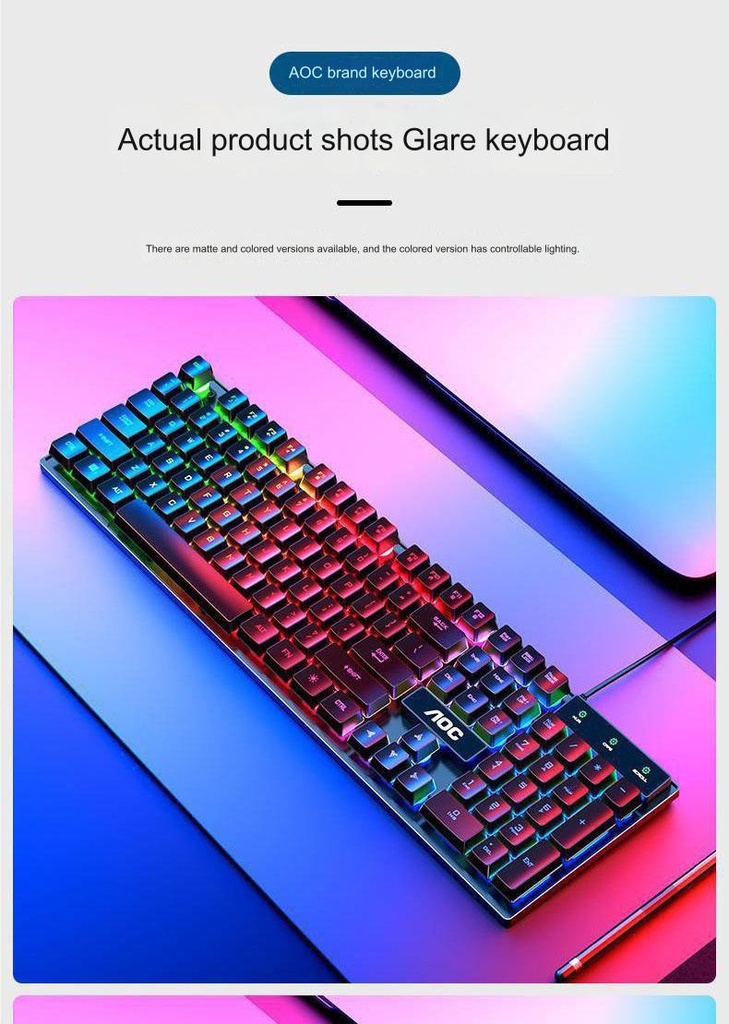 AOC KB121 luminous game desktop notebook USB keyboard