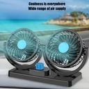 Mini Electric Car Double Fan 360 Degree Rotating 2 Gear Car Cooling Fan