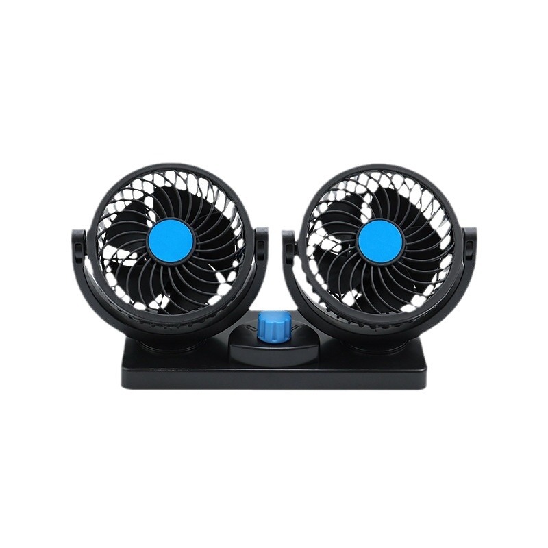 Mini Electric Car Double Fan 360 Degree Rotating 2 Gear Car Cooling Fan