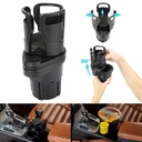 2 In 1 Car Cup Holder Expander Adapter Base Tray 360 Rotating Multifunctional Dual Cup Holder Bottle Holder Extender Auto Stand