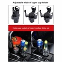 2 In 1 Car Cup Holder Expander Adapter Base Tray 360 Rotating Multifunctional Dual Cup Holder Bottle Holder Extender Auto Stand