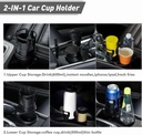 2 In 1 Car Cup Holder Expander Adapter Base Tray 360 Rotating Multifunctional Dual Cup Holder Bottle Holder Extender Auto Stand
