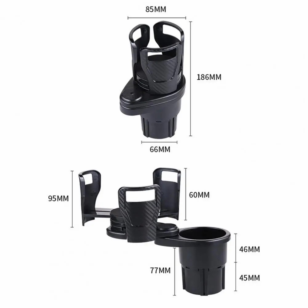 2 In 1 Car Cup Holder Expander Adapter Base Tray 360 Rotating Multifunctional Dual Cup Holder Bottle Holder Extender Auto Stand