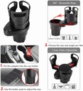 2 In 1 Car Cup Holder Expander Adapter Base Tray 360 Rotating Multifunctional Dual Cup Holder Bottle Holder Extender Auto Stand