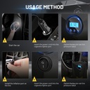 120W Auto Digital Tire Inflator Portable Air Compressor Pump With Light 150 PSI Car Air Pump