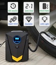 120W Auto Digital Tire Inflator Portable Air Compressor Pump With Light 150 PSI Car Air Pump