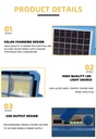 Stepless Dimming Mobile Power Bank Emergency Solar Light Large Capacity 18650 Battery With USB Port 5V/2A Outdoor Flood Night