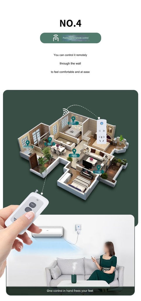 Wireless remote control socket intelligent remote control multi-socket