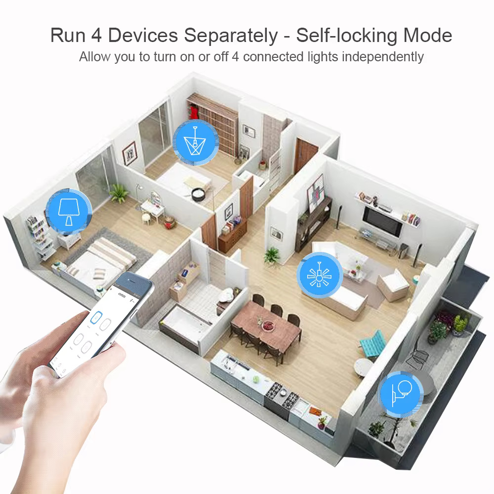 Tuya Smart Switch WiFi DIY Timer 85-220V RF Voice Control Module 4CH Tuya Module
