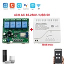 Tuya Smart Switch WiFi DIY Timer 85-220V RF Voice Control Module 4CH Tuya Module