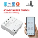 Tuya Smart Switch WiFi DIY Timer 85-220V RF Voice Control Module 4CH Tuya Module
