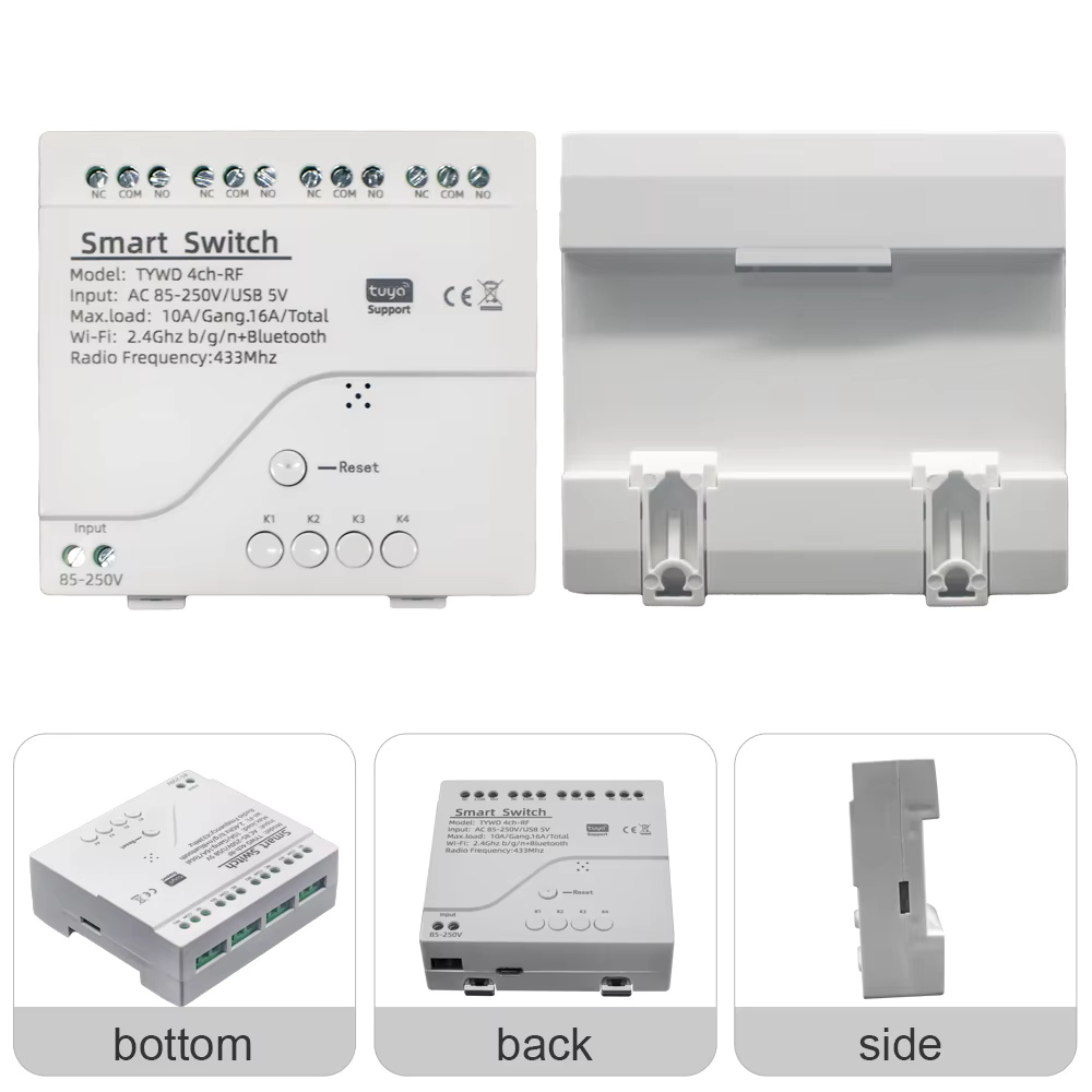 Tuya Smart Switch WiFi DIY Timer 85-220V RF Voice Control Module 4CH Tuya Module