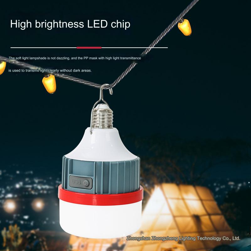 Retractable 18650 rechargeable LED light bulb mobile night market light