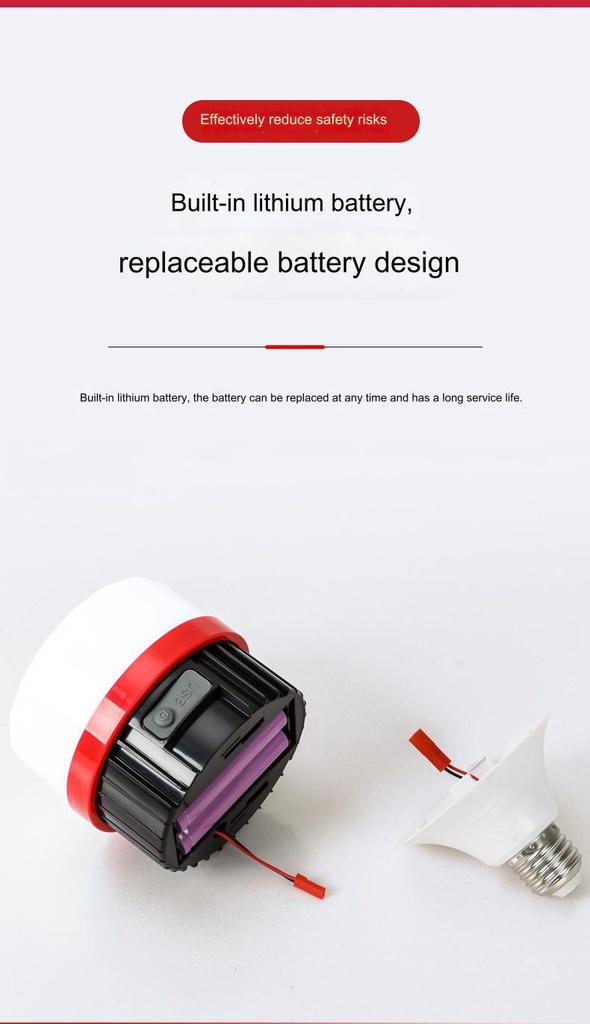 Retractable 18650 rechargeable LED light bulb mobile night market light