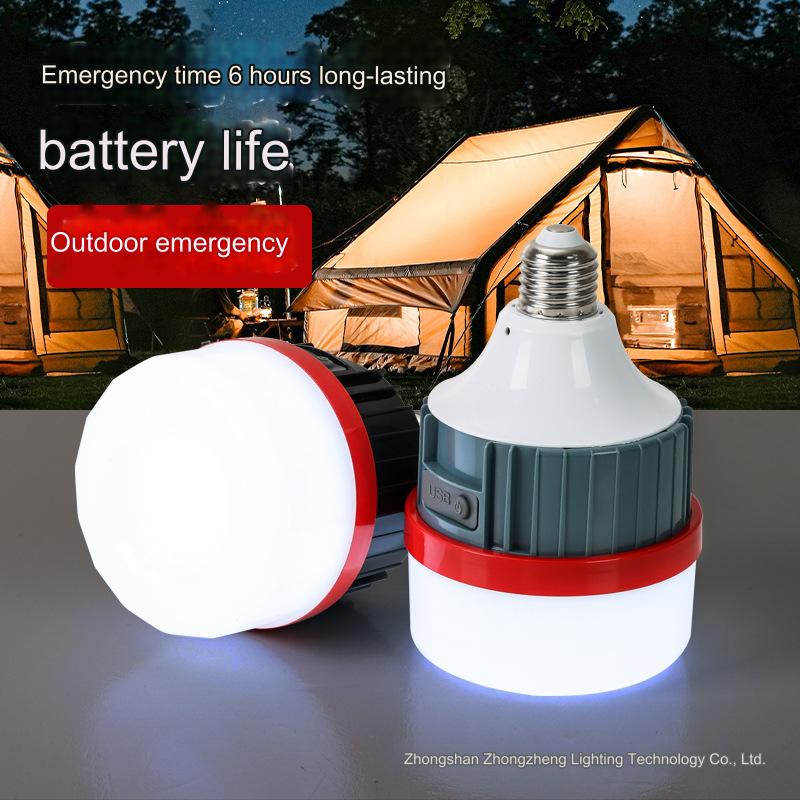Retractable 18650 rechargeable LED light bulb mobile night market light