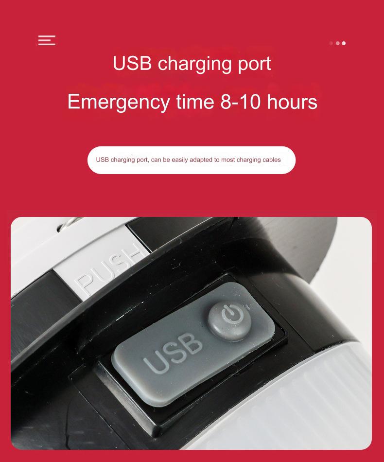 Emergency outdoor stall USB rechargeable 18650 battery led camping light tent lamp solar lights