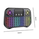 I10 Mini Wireless Keyboard Rechargeable 2.4G 7 Color Backlit Keyboard Touchpad Bluetooth-compatible Gamepad