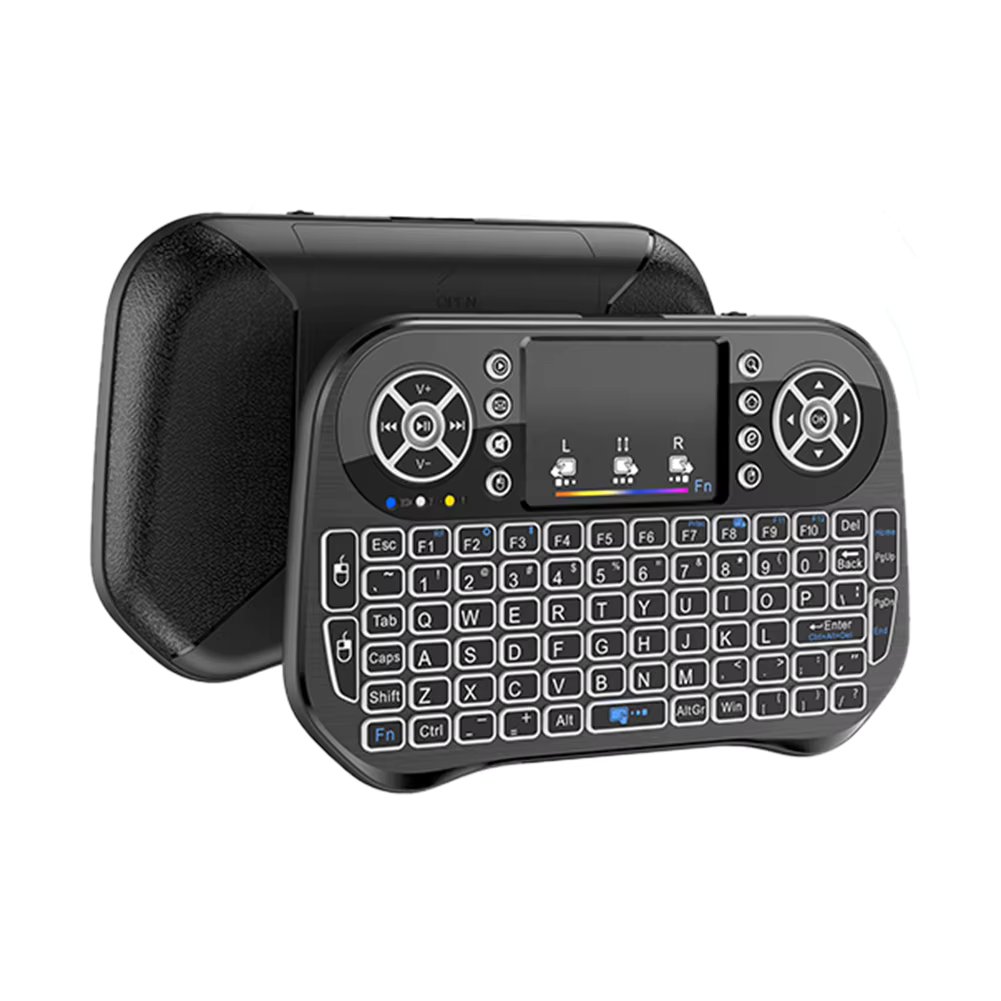 I10 Mini Wireless Keyboard Rechargeable 2.4G 7 Color Backlit Keyboard Touchpad Bluetooth-compatible Gamepad