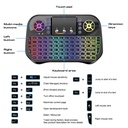 I10 Mini Wireless Keyboard Rechargeable 2.4G 7 Color Backlit Keyboard Touchpad Bluetooth-compatible Gamepad