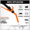 Liquid Transfer Pump Battery Powered Fuel Transfer Pump with Flow Control Nozzle 2.4 Gallons Portable Fuel Transfer Pump