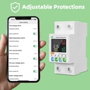 Tuya WiFi Intelligent 63A Circuit Breaker Backlit Single-Phase Energy Meter Auto-Reclosing Protector LCD Display APP Remote Control