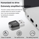 WIFI 6 286.8Mbps USB Dongle 2.4GHz Mini USB WiFi Card Adapter Driver Free Wireless Network Receiver For Windows 7 10 11