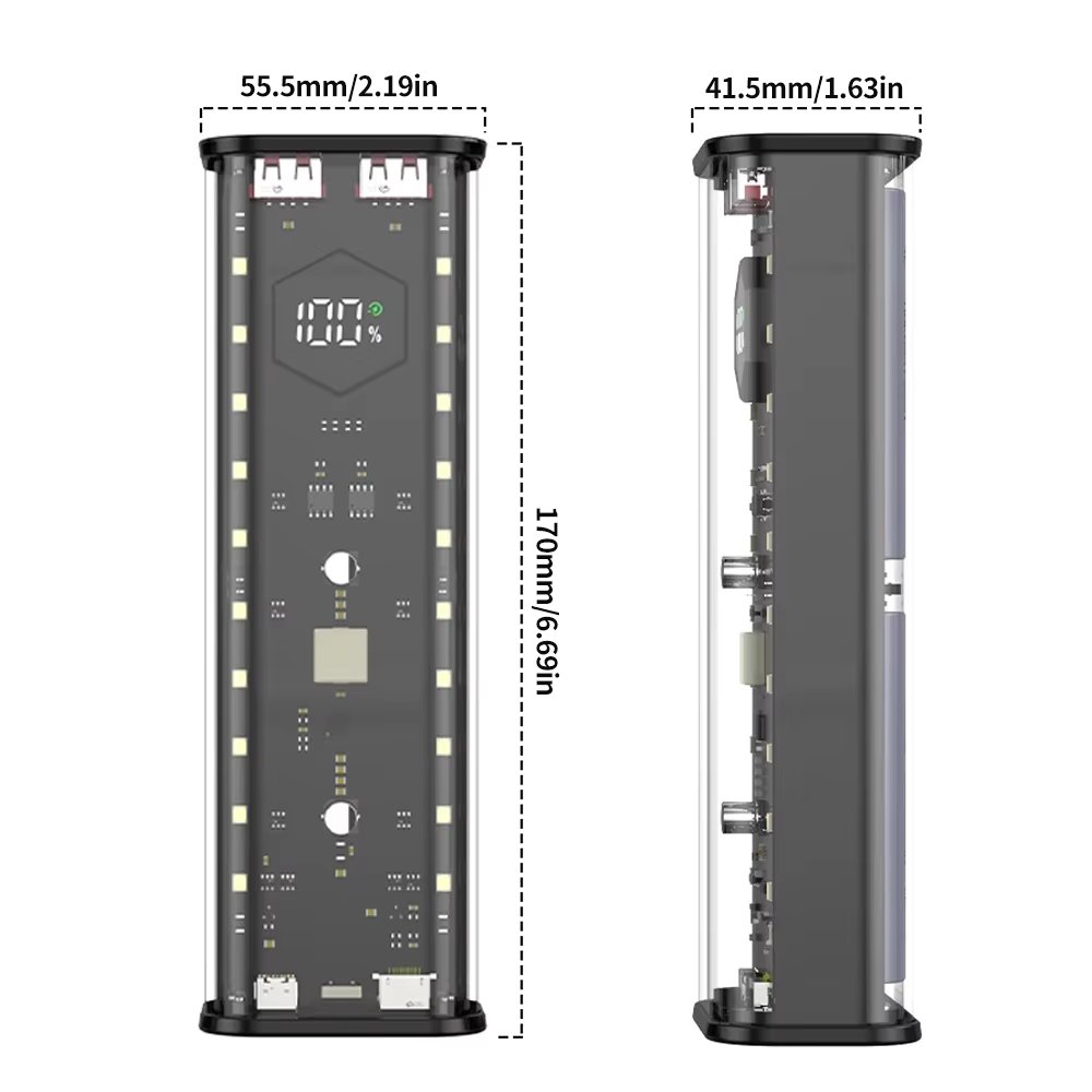 4* 21700 Battery Holder USB DIY Power Bank Box 22.5W Fast Charging Housing Battery Case Quick Charge Solderless Mobile Power bank Kit (battery not included)